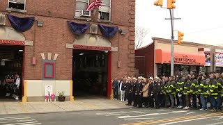 Death of FDNY Firefighter Timothy Klein Firehouse Bunting Ceremony [upl. by Gnoh]