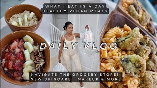 WHAT I EAT IN A DAY VEGAN MEALS DAILY VLOG FOODS TO HELP WITH WEIGHT LOSS NEW SKINCARE amp MAKEUP [upl. by Eibrad11]