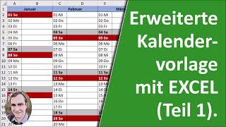 Erweiterte Kalendervorlage in Excel Teil 1 [upl. by Blumenfeld366]