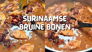 Recept Surinaamse Bruine Bonen  Stewed beans with meats  CWF [upl. by Andersen]