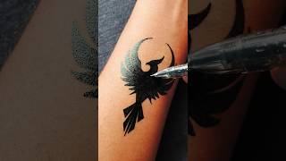 quotPHOENIX RISING  Wrist Tattoo Design  Black Gel Penquottattoo tattooideas tattooartist art [upl. by Aratahs]