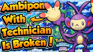 TECHNICIAN AMBIPOM IS BROKEN  Pokémon Brilliant Diamond amp Shining Pearl Competitive Battles [upl. by Yeliab971]