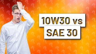 Can I use 10W30 instead of SAE 30 [upl. by Linnet]