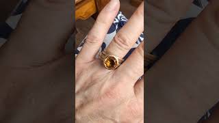 recycled gold and citrine ring stack gold recycledgold familyheirloom sentimentaljewelry [upl. by Alberik741]