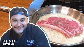 How To Cook The Perfect Steak In A Stainless Steel Pan [upl. by Esemaj]