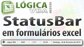 Vídeo Aula 43  StatusBar em formulário do excel com VBA [upl. by Arline]