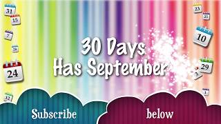 30 Days Has September karaoke  learn days in the months song  the calendar song [upl. by Huda586]