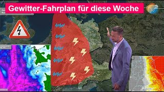 Das Wichtigste in Kürze Gewitter amp RegenFahrplan für diese Woche  Taupunkte amp Sonnenscheindauer [upl. by Dorraj]