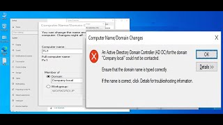 How To Solve Unable Join Domain Windows 10 An Active Directory Domain Controller Could Not Contacted [upl. by Dnalyk]