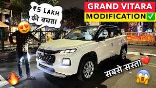 GRAND VITARA 2024 Modified✅Base to top ₹50000🤩 Grand vitara CNG Modification  Karol bagh❤️ [upl. by Halsted154]