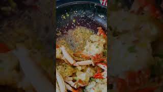 Garlic butter crab fry 🦀കിടിലൻ സീ ഫുഡ് recipie  tasty  food seafood ytshortsvideo trending [upl. by Hahnke]