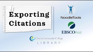 Exporting Citations to NoodleTools with EbscoHost Databases [upl. by Nnoj]