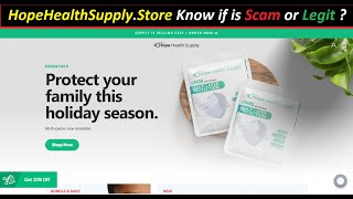 Hope Health Supply  Hope Health Supply reviews  HopeHealthSupplyStore Know if is Scam or Legit [upl. by Halsted]