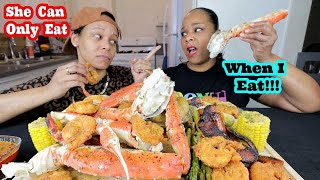 KING CRAB SEAFOOD BOIL  EAT WITH ME CHALLENGE MUKBANG [upl. by Ferris288]