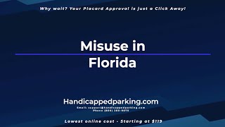 Handicap Placard Misuse in Florida  The DosDonts [upl. by Fem]