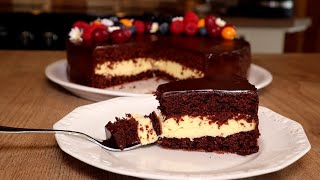 Einfache Schokotorte  die Füllung schmeckt wie Eis🍦  Chocolate Cake Recipe [upl. by Aikim]