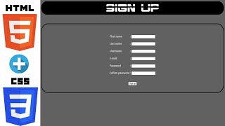 Making a simple quotSIGN UPquot page using HTML amp CSS [upl. by Meyeroff]
