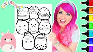 Coloring Squishmallows Sweet Treats Coloring Page  Ohuhu Art Markers [upl. by Ldnek]