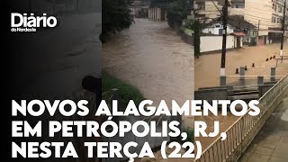 Petrópolis registra novos alagamentos e Defesa Civil aciona sirenes com alerta [upl. by Festus]