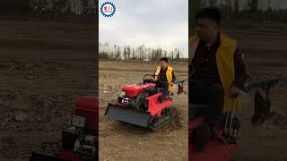 Mini Crawler Tructor With Double Furrow Plough Moldboard Plow [upl. by Akinit]