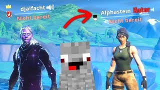 HATER will 1 VS 1 gegen Alphastein in Fortnite Battle Royale [upl. by Ycnaffit147]