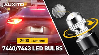 AUXITO New Mini Size 360° Lighting 7443 Brake Lights Red LED Bulbs Your Best Brake Lights Choice [upl. by Asiole]