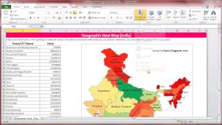 Geographic Heat Map India Excel Template  How to change colour gradient [upl. by Moreta]