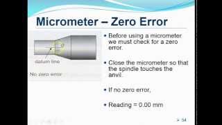 C1 L8 Micrometer Zero Errors [upl. by Meggi]