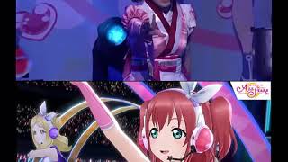 Sky Journey  Aqours mv amp live comparación [upl. by Edlyn]