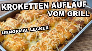 Kroketten Auflauf vom Grill super einfach richtig Lecker  The BBQ BEAR [upl. by Eita]