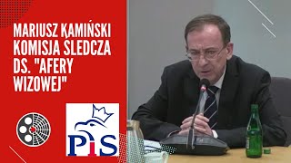 Mariusz Kamiński swobodna wypowiedź Komisja śledcza ds quotafery wizowejquot [upl. by Anaiq868]