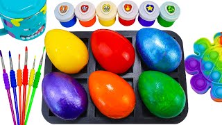 Oddly Satisfying Video  How I Make 6 Glitter EGGS WITH Rainbow Lollipops Hearts amp Cutting ASMR 8 [upl. by Wendy883]