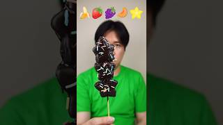 EATING CHOCOLATE COATED FRUIT ACCORDING EMOJI asmr mukbang [upl. by Nalyk]