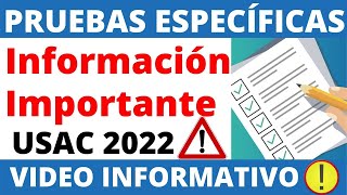 📄PRUEBAS ESPECÍFICAS  Información Importante  Universidad de San Carlos de Guatemala ✅⚠ [upl. by Ileray658]