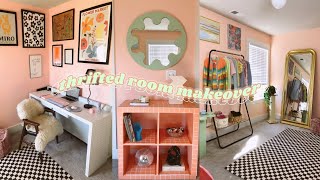 EXTREME THRIFTED ROOM MAKEOVER  TRANSFORMATION cute aesthetic diytiktokpinterest inspired [upl. by Fitzger]