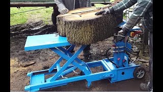 Holzspalter 325 kg Hubtisch Eigenbau für rückenschonendes Arbeiten [upl. by Yahsat]