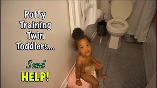 VLOG  Potty Training Twin Toddlers [upl. by Idnek]