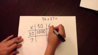 Multiplication using grid method  two 2 digit numbers [upl. by Etteve]