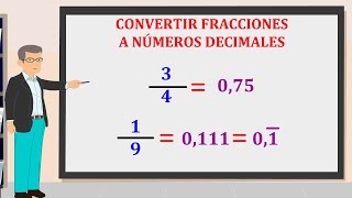 Convertir Fracciones a Decimales Súper Fácil [upl. by Enyalaj]