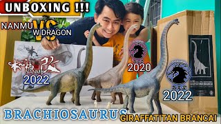 BRACHIOSAURUS NANMU VS W DRAGON COMPARISON  UNBOXING MAINAN DINOSAURUS JURASSIC WORLD [upl. by Anirres]