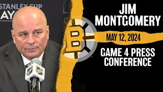 Jim Montgomery Reacts To Officiating In Bruins Game 4 Loss To Panthers [upl. by Papke713]