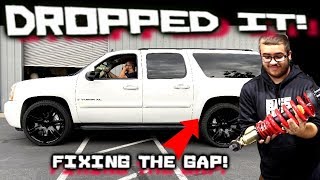 the perfect drop Lowering the GMC Yukon XL  fender Gap FIXED Belltech Suspension [upl. by Natlus]