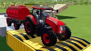 farming game tractor and colourful tankar transportjpgame8815 [upl. by Enalda245]