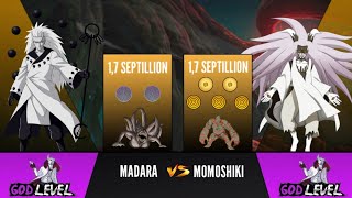 MADARA VS MOMOSHIKI POWER LEVELS  Justicescale [upl. by Eugenio608]