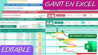 Diagrama de GANTT📆en Excel para Proyectos✅Línea de tiempo INFINITO [upl. by Moulton]