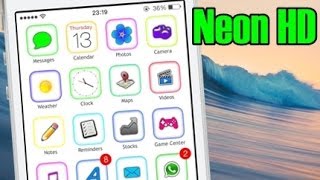 Neon HD  iOS 7 Winterboard Theme [upl. by Adaven]