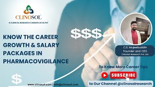 Salary Packages in Pharmacovigilance pharmacovigilance salary career clinosol hyderabad india [upl. by Assiran]