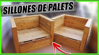 ♻️ Como hacer SILLON de PALETS Diseño Moderno [upl. by Enicul]