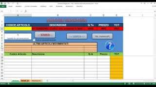 Tutorial Gestione Magazzino Excel [upl. by Ised]