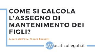 Come calcolare lassegno di mantenimento dei figli [upl. by Kowal]